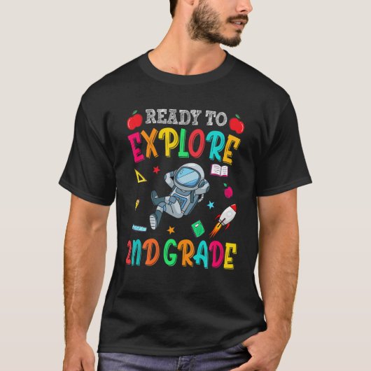 Ich bin bereit, den zweitklassigen Funny Astronaun T-Shirt (Vorderseite)