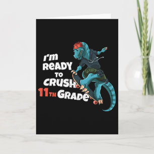 Ich bin bereit, die 11. Klasse Dinosaurier Skatebo Karte