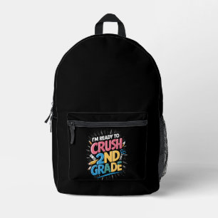 Ich bin bereit, die 2. Klasse zurück zur Schule zu Bedruckter Rucksack