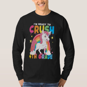 Ich bin bereit, die 4. Klasse Einhorn Regenbogen z T-Shirt
