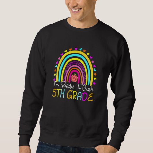 Ich bin bereit, die 5. Klasse Boho-Regenbogen zurü Sweatshirt (Vorderseite)