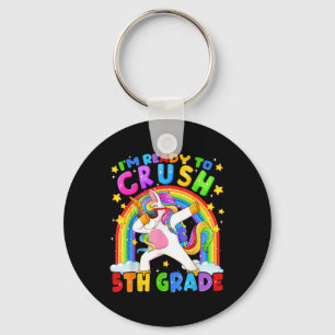 Ich bin bereit, die 5. Klasse Einhorn am ersten Ta Schlüsselanhänger