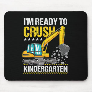 Ich bin bereit, die Baustellenfahrzeuge im Kinderg Mousepad