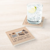 Ich bin bereit, die Blätter fallen zu lassen! Glasuntersetzer (Schrägansicht)