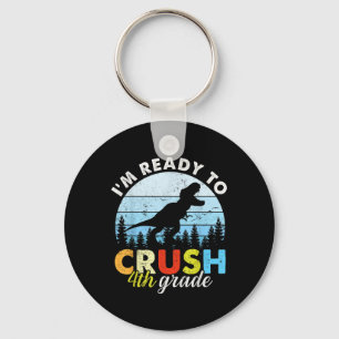 Ich bin bereit, die Dinosaurier-Jungs der 4. Klass Schlüsselanhänger