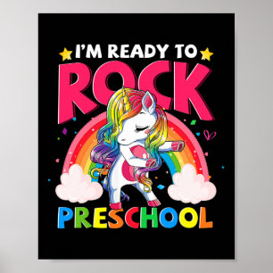 Ich bin bereit, die Einhornmädchen in der Vorschul Poster