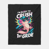 Ich bin bereit, die erste Klasse Axolotl Back Scho Fleecedecke (Vorderseite)