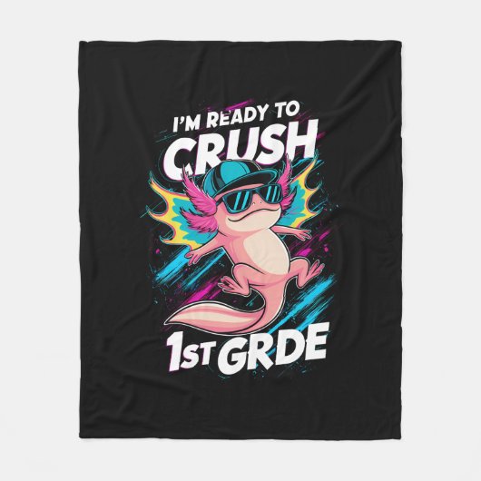 Ich bin bereit, die erste Klasse Axolotl Back Scho Fleecedecke (Vorderseite)