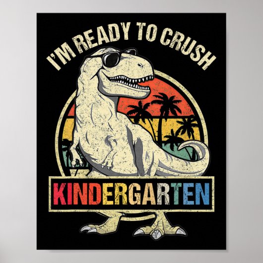 Ich bin bereit, die Kindergarten-Dinosaurier-Jungs Poster (Vorne)