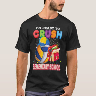 Ich bin bereit, die Volleyball-Ba der Grundschule T-Shirt