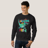 Ich bin bereit, die Vorschule Comic Style T-Rex Di Sweatshirt (Vorne ganz)