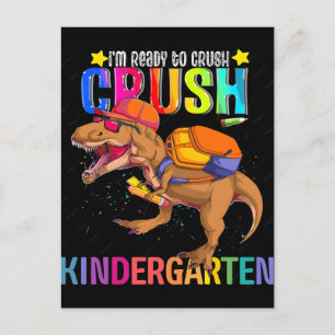 Ich bin bereit, die Vorschule-Dinosaurier-Schule z Feiertagspostkarte