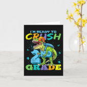 Ich bin bereit, die zweite Klasse T Rex Dinosaurie Karte (Gelbe Blume)