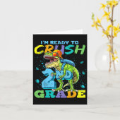 Ich bin bereit, die zweite Klasse T Rex Dinosaurie Karte (Gelbe Blume)