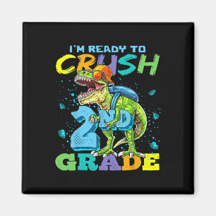 Ich bin bereit, die zweite Klasse T Rex Dinosaurie Magnet