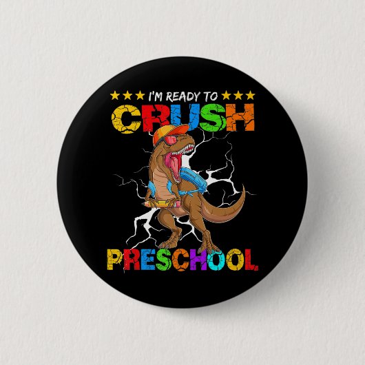 Ich bin bereit, Dinosaurier aus der Vorschule nach Button (Vorderseite)