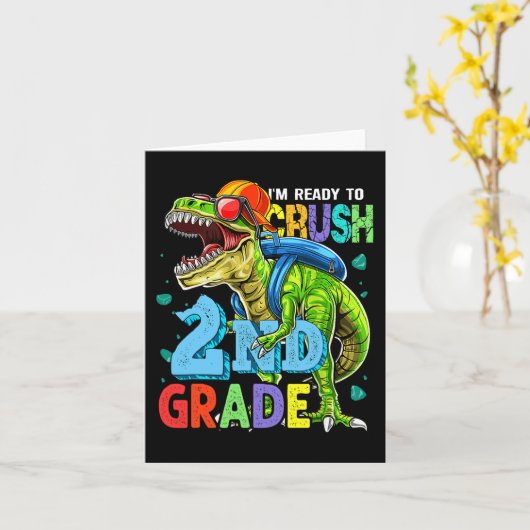 Ich bin bereit, Dinosaurier der zweiten Klasse nac Karte (Gelbe Blume)