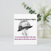 Ich bin bereit für Bunco Nacht. Postkarte (Stehend Vorderseite)