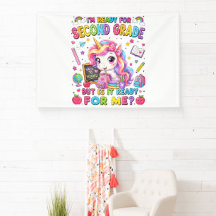 Ich bin bereit für das zweite Schuljahr Einhorn er Banner