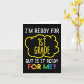 Ich bin bereit für den 1. Klasse Spaß ersten Schul Karte (Gelbe Blume)