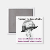 Ich bin bereit für den Bunco-Abend. Magnet (Vorderseite/Rückseite)