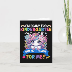 Ich bin bereit für den Kindergarten Unicorn ersten Karte