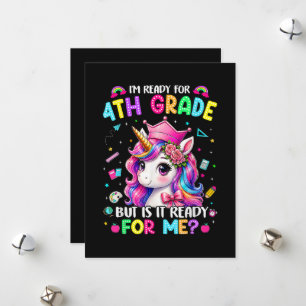 Ich bin bereit für die 4. Klasse Einhorn Erster Sc Feiertagskarte