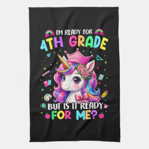 Ich bin bereit für die 4. Klasse Einhorn Erster Sc Geschirrtuch
