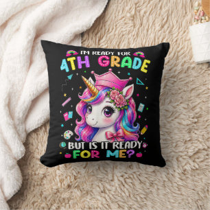 Ich bin bereit für die 4. Klasse Einhorn Erster Sc Kissen