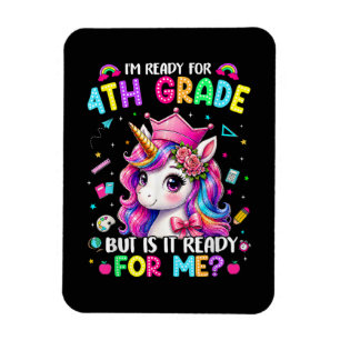 Ich bin bereit für die 4. Klasse Einhorn Erster Sc Magnet