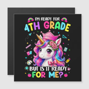 Ich bin bereit für die 4. Klasse Einhorn Erster Sc Magnetkarte
