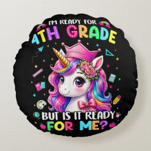 Ich bin bereit für die 4. Klasse Einhorn Erster Sc Rundes Kissen