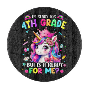 Ich bin bereit für die 4. Klasse Einhorn Erster Sc Schneidebrett
