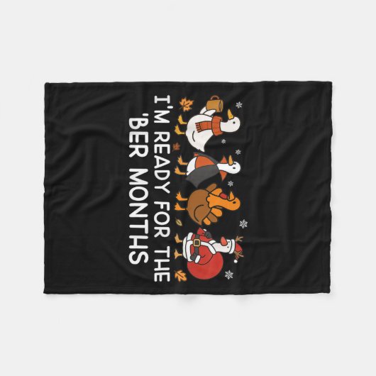 Ich bin bereit für die letzten Monate Herbst Ernte Fleecedecke (Vorderseite (Horizontal))