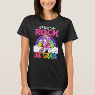 Ich bin bereit für Rocks 3. Klasse Dabbing Unicorn T-Shirt