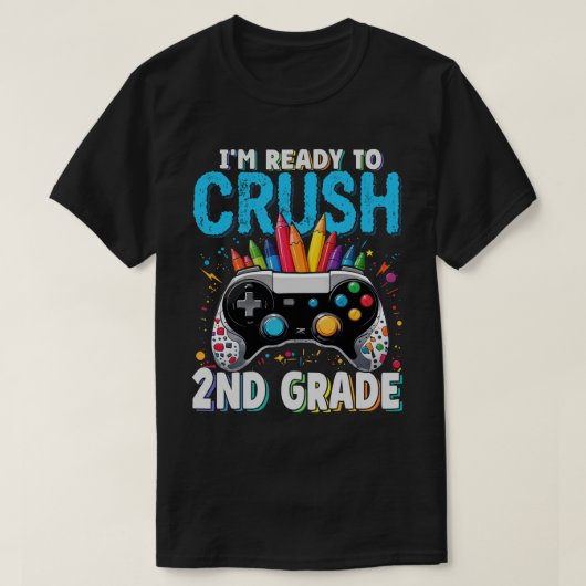 Ich bin bereit, Gamer der zweiten Klasse wieder in T-Shirt (Design vorne)