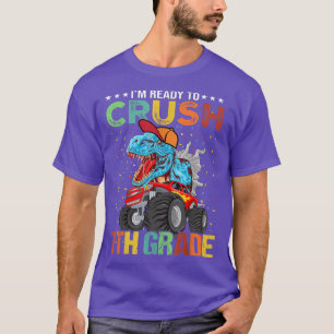 Ich bin bereit, Monster der 7. Klasse Truck Dinosa T-Shirt