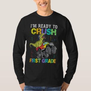 Ich bin bereit, Monster erster Klasse Truck Dinosa T-Shirt