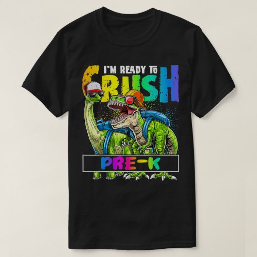 Ich bin bereit, PreK T Re Dino Holding Bleistift z T-Shirt (Design vorne)