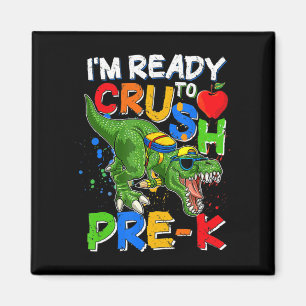 Ich bin bereit, PreK T Rex Dino Holding Bleistift Magnet