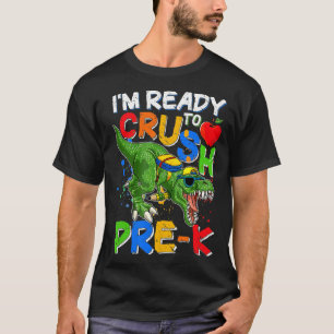 Ich bin bereit, PreK T Rex Dino Holding Bleistift T-Shirt