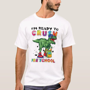 Ich bin bereit, vor der Schule Dinosaurier-Vorstuf T-Shirt