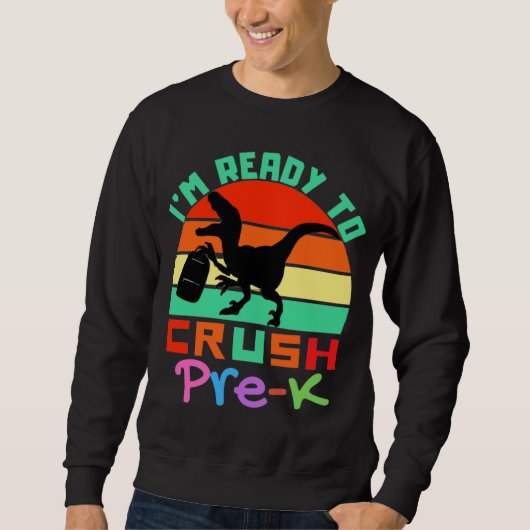 ICH BIN BEREIT, VOR KURZEM - COOL DINOSAUR SWEATSHIRT (Vorderseite)