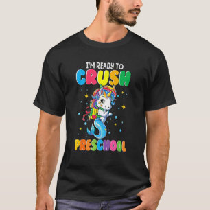 Ich bin bereit, Vorschule-Einhorn-Fisch zurück zu T-Shirt