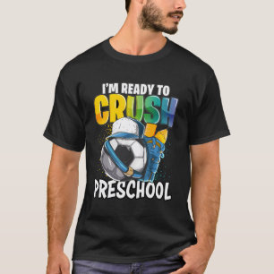 Ich bin bereit, vorschulische Fußball-Jungen wiede T-Shirt