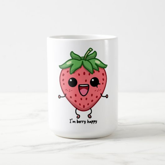 Ich bin Berry Happy niedliche Kawaii Erdbeeren Spr Kaffeetasse (Mittel)