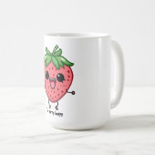 Ich bin Berry Happy niedliche Kawaii Erdbeeren Spr Kaffeetasse (VorderseiteRechts)