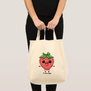 Ich bin Berry Happy niedliche Kawaii Erdbeeren Spr Tragetasche
