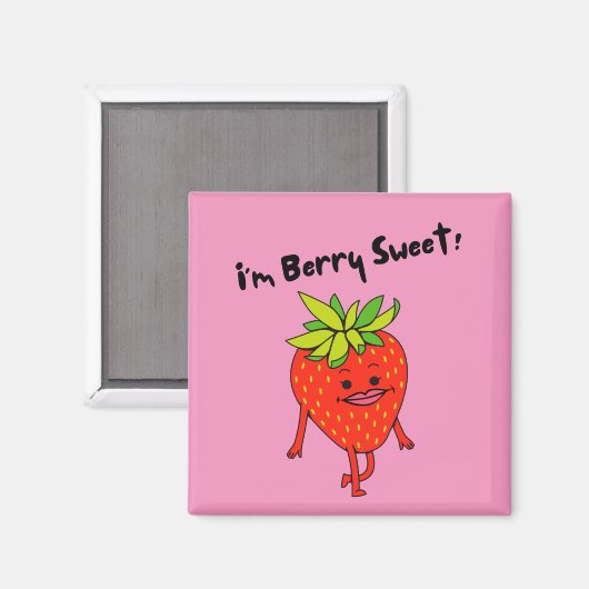 Ich bin Berry Sweet! - Funny Fruit Pun Magnet (Vorderseite/Rückseite)