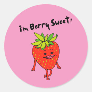 Ich bin Berry Sweet! - Funny Fruit Pun Runder Aufkleber